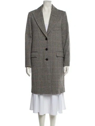 Pre-owned Zadig & Voltaire Wool Tweed Pattern Faux Fur Vest In Gray