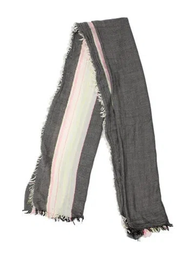 Pre-owned Zadig & Voltaire Wool Tweed Pattern Scarf In Grey