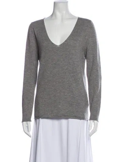 Pre-owned Zadig & Voltaire Wool V-neck Sweater In Gray
