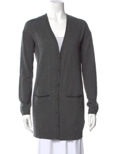Pre-owned Zadig & Voltaire Wool V-neck Sweater In Gray