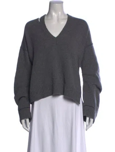 Pre-owned Zadig & Voltaire Wool V-neck Sweater In Grey