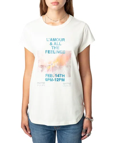 Zadig & Voltaire Woop Hc Photoprint Charms Stra T-shirt In White