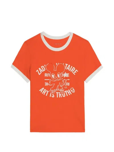 Zadig & Voltaire Woos Ringer Graphic T-shirt In Orange