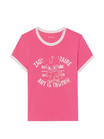 Zadig & Voltaire Woos Ringer Graphic T-shirt In Pink