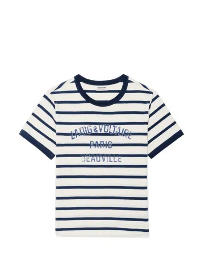 Zadig & Voltaire Woos Striped Logo-print T-shirt In Multi