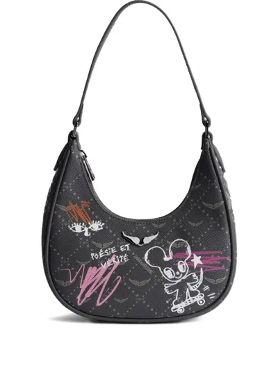 Zadig & Voltaire X Humberto Cruz Night Out Monogram Shoulder Bag In Gray