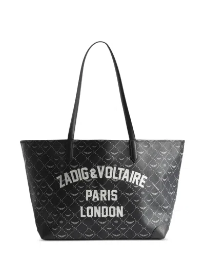 Zadig & Voltaire Xl Resort London Logo-print Tote Bag In Black