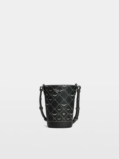 Zadig & Voltaire Z Bucket Nano Monogram Bag In Black