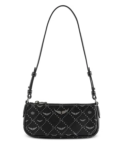 Zadig & Voltaire Z Pocket Monogram Shoulder Bag In Black