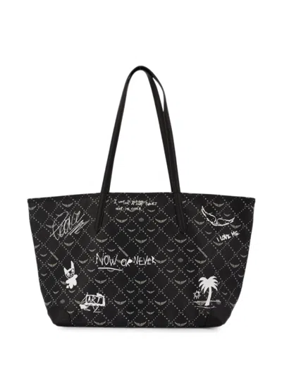 Zadig & Voltaire Z Shopper Arty Tag Bag In Black