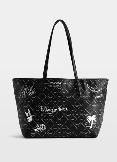 Zadig & Voltaire Z Shopper Monogram Arty Tag In Black
