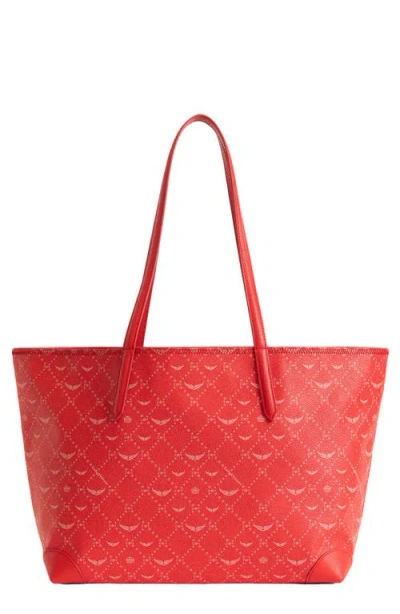 Zadig & Voltaire Z Shopper Monogram Faux Leather Tote In Red
