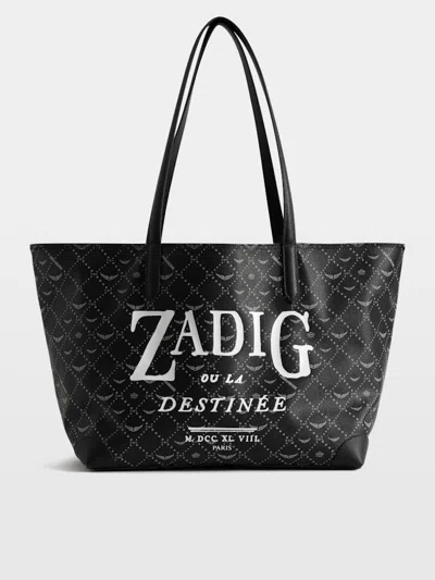 Zadig & Voltaire Z Shopper Xl Monogram Book Tag Bag In Black