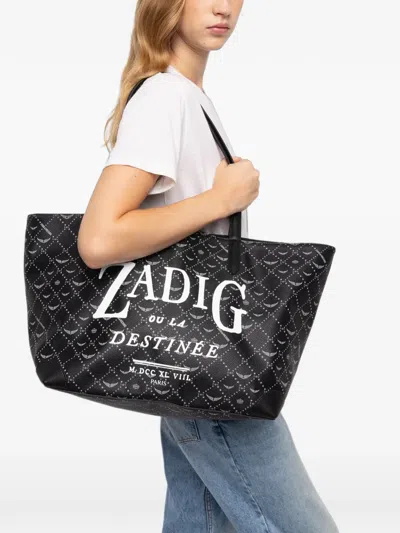 Zadig & Voltaire Womens Z Shopper Xl Book Tag Coated-canvas Tote Bag Black
