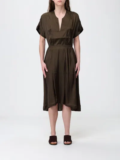 Zadig & Voltaire Womens Moss Riaz Elasticated-waist Satin Midi Dress In Brown
