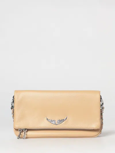 Zadig & Voltaire Zadig &amp; Voltaire Rock Grained Leather Pouch By  In Nude