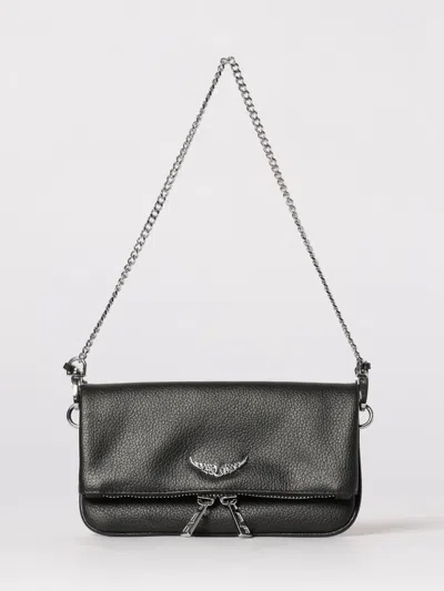 Zadig & Voltaire Zadig &amp; Voltaire  Rock Grained Leather Pouch In Black
