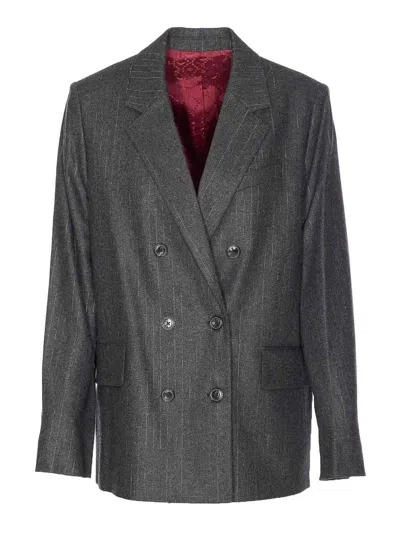 ZADIG & VOLTAIRE ZADIG&AMPVOLTAIRE GREY VASKA FLANELLE JACKET