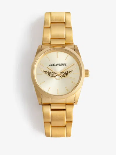 Zadig & Voltaire Zadig Curved Watch In Gold