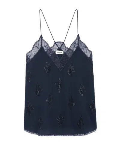 Zadig & Voltaire Zadig  Voltaire Christy Lace-trim Tank Top In Black