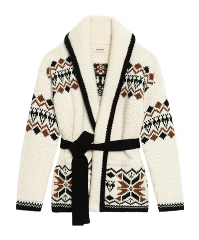 Zadig & Voltaire Zadig  Voltaire Erra Belted Patterned Cardigan In Multi
