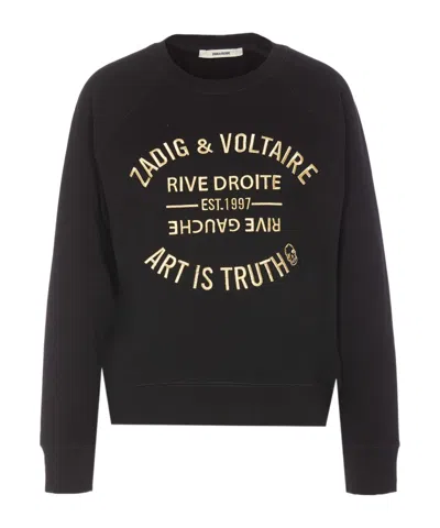 Zadig & Voltaire Zadig  Voltaire Logo-embroidered Crewneck Sweatshirt In Black