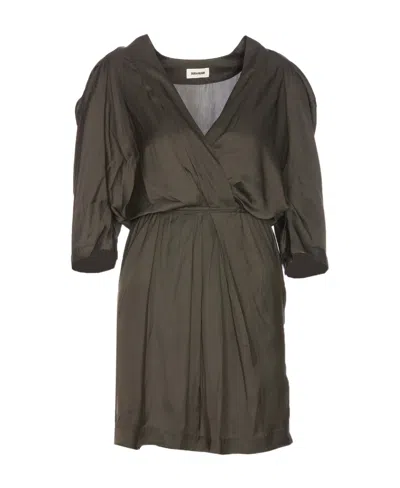 Zadig & Voltaire Zadig  Voltaire Ruz Pleat-detailed Straight Hem Mini Dress In Gray
