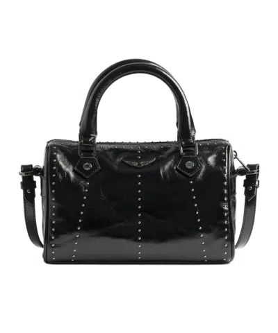 Zadig & Voltaire Zadig  Voltaire Sunny Xs Vibe Studed Top Handle Tote Bag In Black