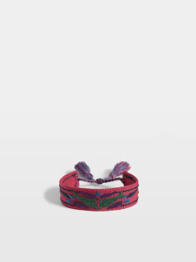 Zadig & Voltaire Womens Podium Love Woven Bracelet In Pink