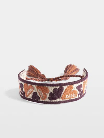 Zadig & Voltaire Embroidered Tassel-detail Bracelet In Brown