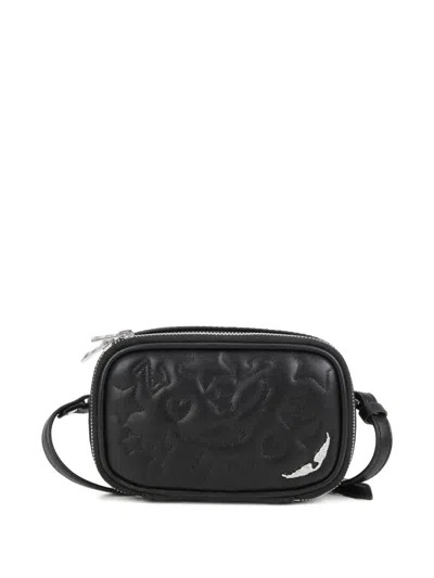 Zadig & Voltaire Kids' Zip-fastening Embossed Shoulder Bag In Black