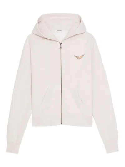 Zadig & Voltaire Zip-front Hoodie In White