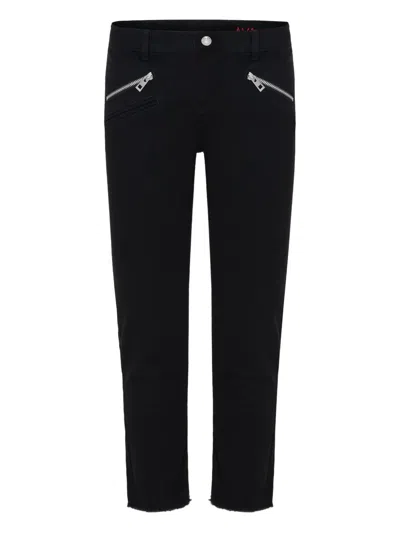 Zadig & Voltaire Zip-pocket Frayed Trousers In Black