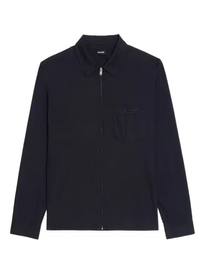 Zadig & Voltaire Zip Pocket Shirt In Black