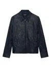 Zadig & Voltaire Zip-up Leather Jacket In Blue