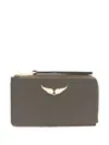 Zadig & Voltaire Zv Card Logo-plaque Leather Cardholder In Green