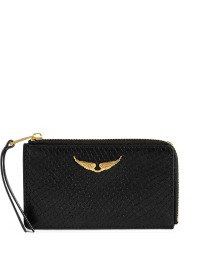 Zadig & Voltaire Zv Card Soft Wild Card Holder In Black