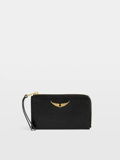 Zadig & Voltaire Zv Card Soft Wild Card Holder In Black