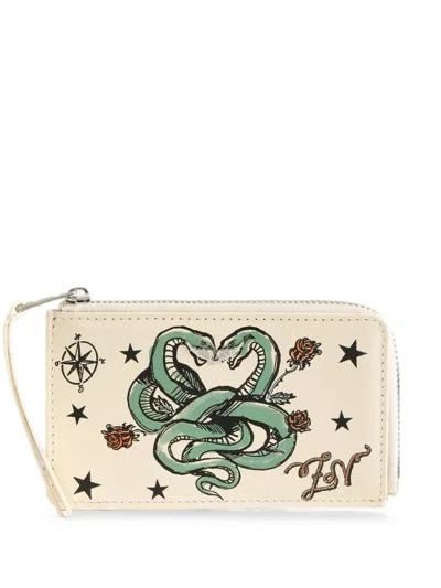 Zadig & Voltaire Zv Card Tattoo Card Holder In Neutral