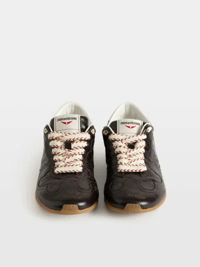 Zadig & Voltaire Zv Dance Vintage Laser Sneakers In Brown