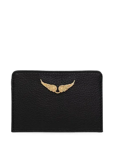 Zadig & Voltaire Pass Leather Card Case In Brown