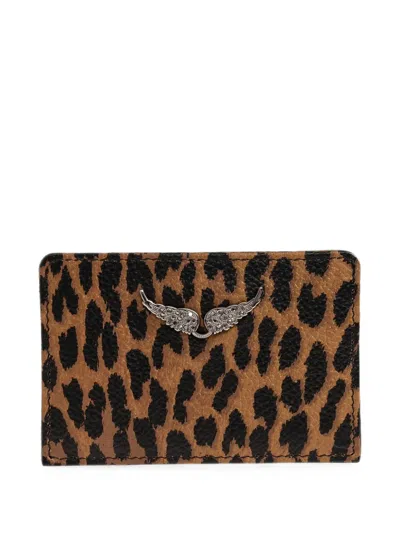 Zadig & Voltaire Zv Pass Leopard Wallet In White