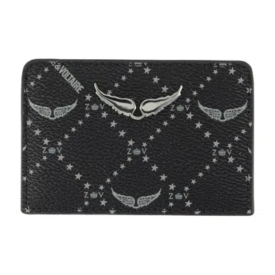 Zadig & Voltaire Zadig&voltaire Zv Pass Monogrammed Card Case In Black