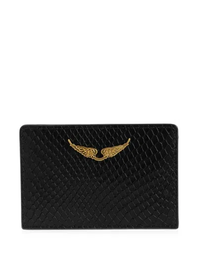 Zadig & Voltaire Zv Pass Soft Wild Card Holder In Black