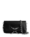 Zadig & Voltaire Tasche Rock Nano Aus Schwarzem Leder In Noir Silver