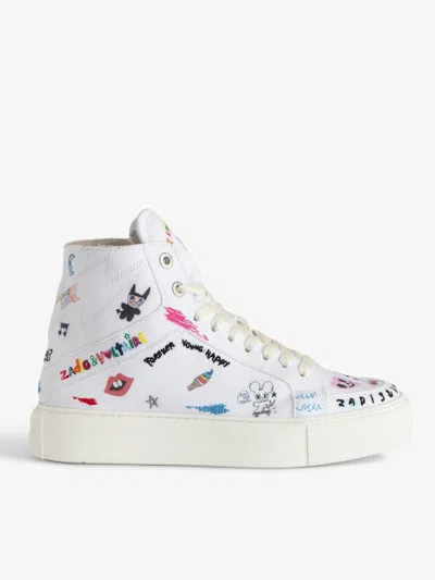 Zadig & Voltaire Zv1747 High Flash Chunky High-top Sneakers In White