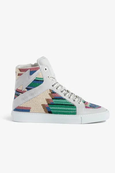 Zadig & Voltaire Zv1747 High Flash High-top Trainers In Multi
