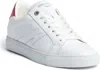 ZADIG & VOLTAIRE 1747 LEATHER SNEAKERS IN BLANC/ROSE