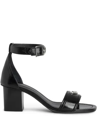 Zadig & Voltaire 63mm Caprese Wings Sandals In Noir