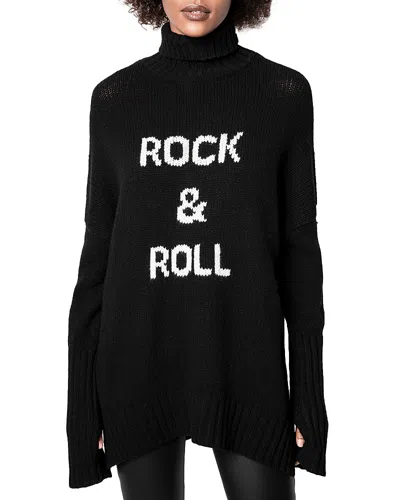 Zadig & Voltaire Alma Merino Wool Turtleneck Sweater In Noir